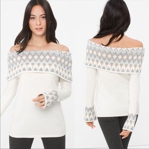 WHBM | Off the Shoulder Fair Isle Sweater | M